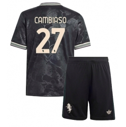 Strój piłkarski Juventus Andrea Cambiaso #27 Koszulka Trzeciej dziecięce 2025-26 Krótki Rękaw (+ Krótkie spodenki)