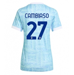 Strój piłkarski Juventus Andrea Cambiaso #27 Koszulka Wyjazdowej damskie 2025-26 Krótki Rękaw