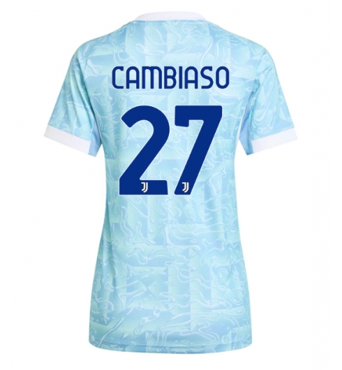 Strój piłkarski Juventus Andrea Cambiaso #27 Koszulka Wyjazdowej damskie 2025-26 Krótki Rękaw Strój piłkarski Juventus Andrea Cambiaso #27 Koszulka Wyjazdowej damskie 2025-26 Krótki Rękaw