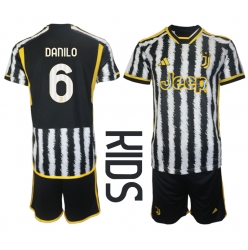 Strój piłkarski Juventus Danilo Luiz #6 Koszulka Podstawowej dziecięce 2023-24 Krótki Rękaw (+ Krótkie spodenki)