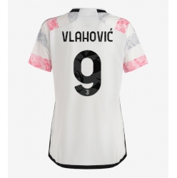 Strój piłkarski Juventus Dusan Vlahovic #9 Koszulka Wyjazdowej damskie 2023-24 Krótki Rękaw