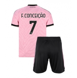 Strój piłkarski Juventus Francisco Conceicao #7 Koszulka Wyjazdowej dziecięce 2026-27 Krótki Rękaw (+ Krótkie spodenki)