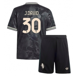 Strój piłkarski Juventus Jonathan David #30 Koszulka Trzeciej dziecięce 2025-26 Krótki Rękaw (+ Krótkie spodenki)