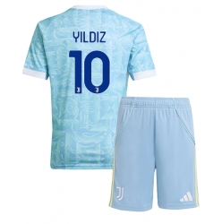 Strój piłkarski Juventus Kenan Yildiz #10 Koszulka Wyjazdowej dziecięce 2025-26 Krótki Rękaw (+ Krótkie spodenki)