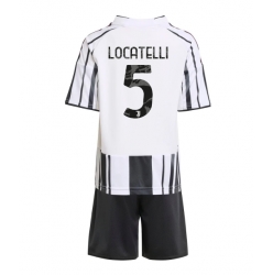 Strój piłkarski Juventus Manuel Locatelli #5 Koszulka Podstawowej dziecięce 2025-26 Krótki Rękaw (+ Krótkie spodenki)