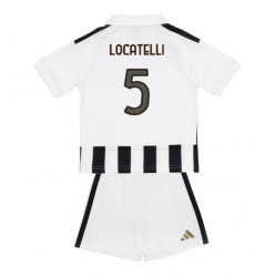 Strój piłkarski Juventus Manuel Locatelli #5 Koszulka Podstawowej dziecięce 2026-27 Krótki Rękaw (+ Krótkie spodenki)