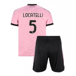Strój piłkarski Juventus Manuel Locatelli #5 Koszulka Wyjazdowej dziecięce 2026-27 Krótki Rękaw (+ Krótkie spodenki)