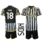 Strój piłkarski Juventus Moise Kean #18 Koszulka Podstawowej dziecięce 2023-24 Krótki Rękaw (+ Krótkie spodenki)