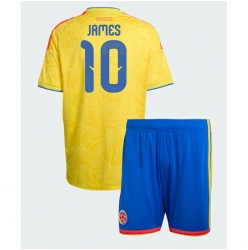 Strój piłkarski Kolumbia James Rodriguez #10 Koszulka Podstawowej dziecięce MŚ 2026 Krótki Rękaw (+ Krótkie spodenki)