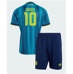 Strój piłkarski Kolumbia James Rodriguez #10 Koszulka Wyjazdowej dziecięce MŚ 2026 Krótki Rękaw (+ Krótkie spodenki)
