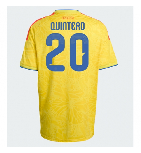 Strój piłkarski Kolumbia Juan Fernando Quintero #20 Koszulka Podstawowej MŚ 2026 Krótki Rękaw Strój piłkarski Kolumbia Juan Fernando Quintero #20 Koszulka Podstawowej MŚ 2026 Krótki Rękaw