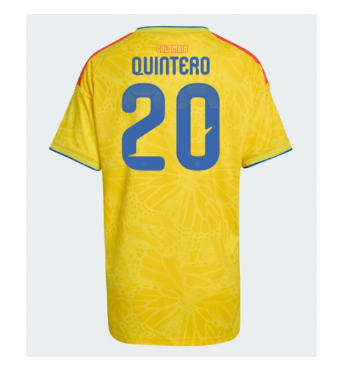 Strój piłkarski Kolumbia Juan Fernando Quintero #20 Koszulka Podstawowej damskie MŚ 2026 Krótki Rękaw Strój piłkarski Kolumbia Juan Fernando Quintero #20 Koszulka Podstawowej damskie MŚ 2026 Krótki Rękaw