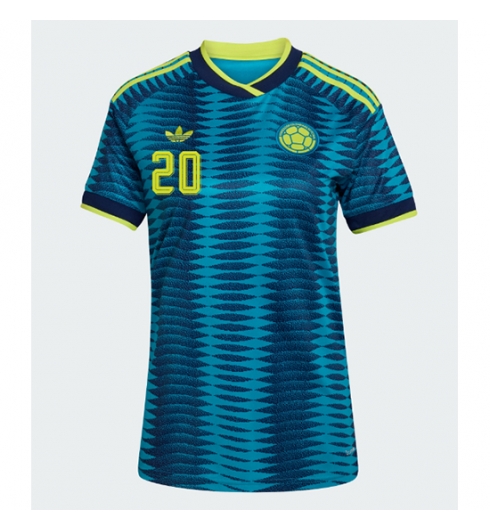 Strój piłkarski Kolumbia Juan Fernando Quintero #20 Koszulka Wyjazdowej damskie MŚ 2026 Krótki Rękaw Strój piłkarski Kolumbia Juan Fernando Quintero #20 Koszulka Wyjazdowej damskie MŚ 2026 Krótki Rękaw