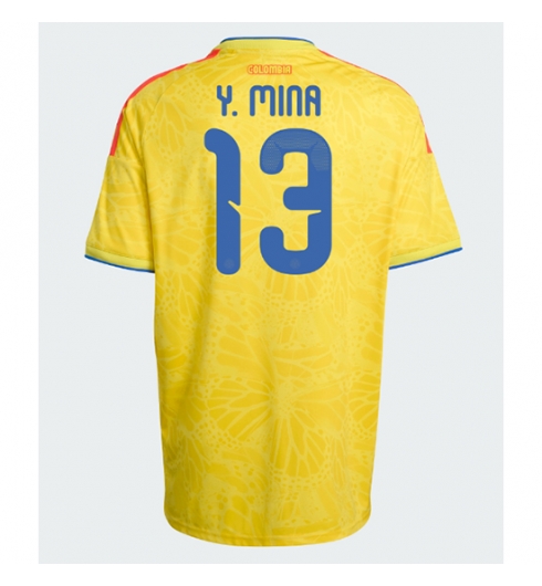 Strój piłkarski Kolumbia Yerry Mina #13 Koszulka Podstawowej MŚ 2026 Krótki Rękaw Strój piłkarski Kolumbia Yerry Mina #13 Koszulka Podstawowej MŚ 2026 Krótki Rękaw