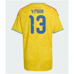 Strój piłkarski Kolumbia Yerry Mina #13 Koszulka Podstawowej damskie MŚ 2026 Krótki Rękaw