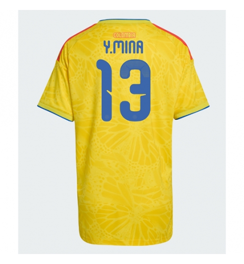 Strój piłkarski Kolumbia Yerry Mina #13 Koszulka Podstawowej damskie MŚ 2026 Krótki Rękaw Strój piłkarski Kolumbia Yerry Mina #13 Koszulka Podstawowej damskie MŚ 2026 Krótki Rękaw