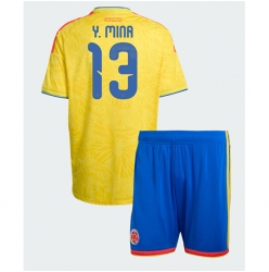 Strój piłkarski Kolumbia Yerry Mina #13 Koszulka Podstawowej dziecięce MŚ 2026 Krótki Rękaw (+ Krótkie spodenki)