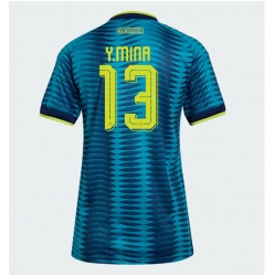 Strój piłkarski Kolumbia Yerry Mina #13 Koszulka Wyjazdowej damskie MŚ 2026 Krótki Rękaw