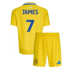 Strój piłkarski Leeds United Daniel James #7 Koszulka Wyjazdowej dziecięce 2024-25 Krótki Rękaw (+ Krótkie spodenki)