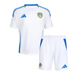 Strój piłkarski Leeds United Koszulka Podstawowej dziecięce 2024-25 Krótki Rękaw (+ Krótkie spodenki)