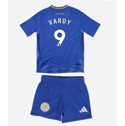 Strój piłkarski Leicester City Jamie Vardy #9 Koszulka Podstawowej dziecięce 2024-25 Krótki Rękaw (+ Krótkie spodenki)