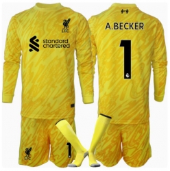 Strój piłkarski Liverpool Alisson Becker #1 Bramkarskie Koszulka Trzeciej dziecięce 2024-25 Długi Rękaw (+ Krótkie spodenki)