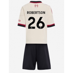 Strój piłkarski Liverpool Andrew Robertson #26 Koszulka Wyjazdowej dziecięce 2025-26 Krótki Rękaw (+ Krótkie spodenki)