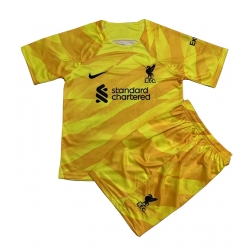 Strój piłkarski Liverpool Bramkarskie Koszulka Podstawowej dziecięce 2023-24 Krótki Rękaw (+ Krótkie spodenki)