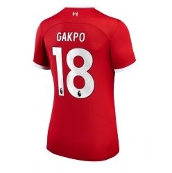 Strój piłkarski Liverpool Cody Gakpo #18 Koszulka Podstawowej damskie 2023-24 Krótki Rękaw