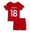 Strój piłkarski Liverpool Cody Gakpo #18 Koszulka Podstawowej dziecięce 2023-24 Krótki Rękaw (+ Krótkie spodenki)