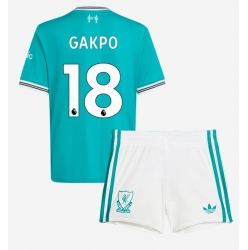 Strój piłkarski Liverpool Cody Gakpo #18 Koszulka Trzeciej dziecięce 2025-26 Krótki Rękaw (+ Krótkie spodenki)