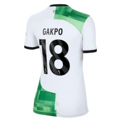 Strój piłkarski Liverpool Cody Gakpo #18 Koszulka Wyjazdowej damskie 2023-24 Krótki Rękaw