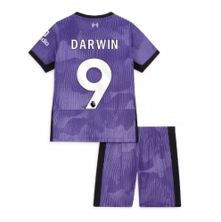 Strój piłkarski Liverpool Darwin Nunez #9 Koszulka Trzeciej dziecięce 2023-24 Krótki Rękaw (+ Krótkie spodenki)