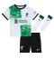 Strój piłkarski Liverpool Darwin Nunez #9 Koszulka Wyjazdowej dziecięce 2023-24 Krótki Rękaw (+ Krótkie spodenki)