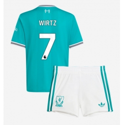 Strój piłkarski Liverpool Florian Wirtz #7 Koszulka Trzeciej dziecięce 2025-26 Krótki Rękaw (+ Krótkie spodenki)