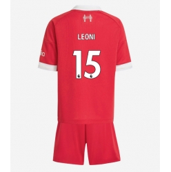 Strój piłkarski Liverpool Giovanni Leoni #15 Koszulka Podstawowej dziecięce 2025-26 Krótki Rękaw (+ Krótkie spodenki)