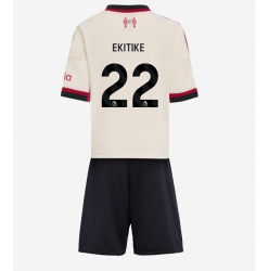 Strój piłkarski Liverpool Hugo Ekitike #22 Koszulka Wyjazdowej dziecięce 2025-26 Krótki Rękaw (+ Krótkie spodenki)