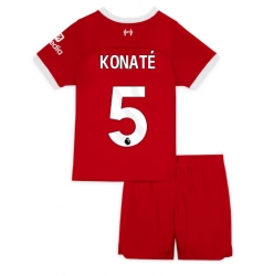 Strój piłkarski Liverpool Ibrahima Konate #5 Koszulka Podstawowej dziecięce 2023-24 Krótki Rękaw (+ Krótkie spodenki)