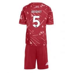 Strój piłkarski Liverpool Jeremy Jacquet #5 Koszulka Podstawowej dziecięce 2026-27 Krótki Rękaw (+ Krótkie spodenki)