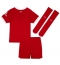 Strój piłkarski Liverpool Koszulka Podstawowej dziecięce 2023-24 Krótki Rękaw (+ Krótkie spodenki)