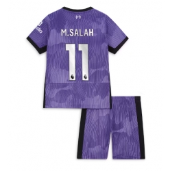 Strój piłkarski Liverpool Mohamed Salah #11 Koszulka Trzeciej dziecięce 2023-24 Krótki Rękaw (+ Krótkie spodenki)