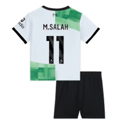 Strój piłkarski Liverpool Mohamed Salah #11 Koszulka Wyjazdowej dziecięce 2023-24 Krótki Rękaw (+ Krótkie spodenki)