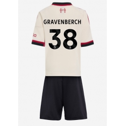 Strój piłkarski Liverpool Ryan Gravenberch #38 Koszulka Wyjazdowej dziecięce 2025-26 Krótki Rękaw (+ Krótkie spodenki)