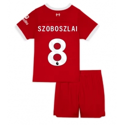 Strój piłkarski Liverpool Szoboszlai Dominik #8 Koszulka Podstawowej dziecięce 2023-24 Krótki Rękaw (+ Krótkie spodenki)