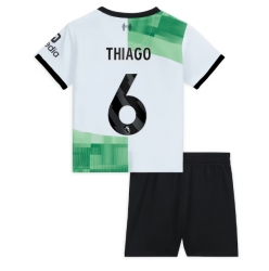 Strój piłkarski Liverpool Thiago Alcantara #6 Koszulka Wyjazdowej dziecięce 2023-24 Krótki Rękaw (+ Krótkie spodenki)