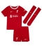 Strój piłkarski Liverpool Virgil van Dijk #4 Koszulka Podstawowej dziecięce 2023-24 Krótki Rękaw (+ Krótkie spodenki)