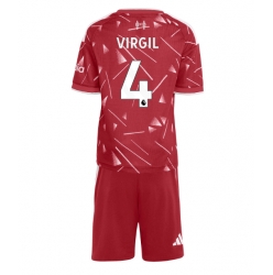 Strój piłkarski Liverpool Virgil van Dijk #4 Koszulka Podstawowej dziecięce 2026-27 Krótki Rękaw (+ Krótkie spodenki)