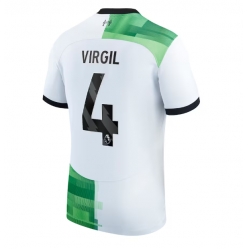 Strój piłkarski Liverpool Virgil van Dijk #4 Koszulka Wyjazdowej 2023-24 Krótki Rękaw