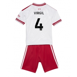 Strój piłkarski Liverpool Virgil van Dijk #4 Koszulka Wyjazdowej dziecięce 2026-27 Krótki Rękaw (+ Krótkie spodenki)