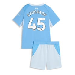 Strój piłkarski Manchester City Abdukodir Khusanov #45 Koszulka Podstawowej dziecięce 2026-27 Krótki Rękaw (+ Krótkie spodenki)